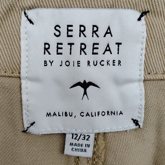 Serra Retreat By Joie Rucker Size 12/32 Cargo Joggers Camp Khaki Attached Belt - Picture 5 of 9